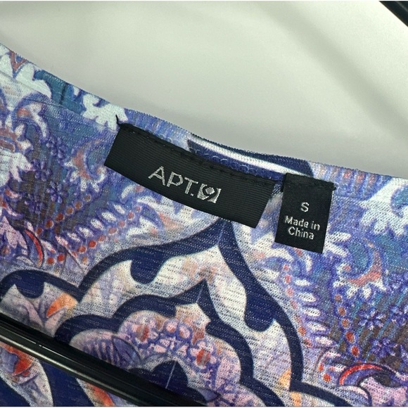 Apt 9 New Colorful Paisley Print Lace Sequin Trim Flutter Sleeve Top Size S - Picture 4 of 5